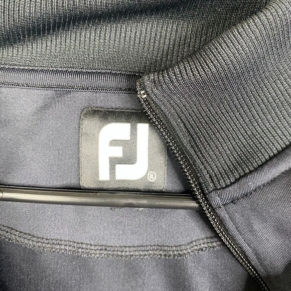 Footjoy FJ 1/4 Zip Performance Stretch Pullover Sweater Black Mens XL Logo - Picture 6 of 8